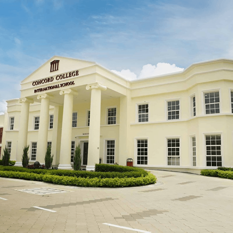Concord College International School Main Hall entrance.